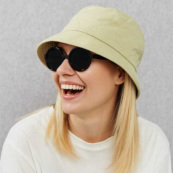 Urban Outfitters Quilted Bucket Hat Green Lightweight Unisex One Size - Picture 1 of 6